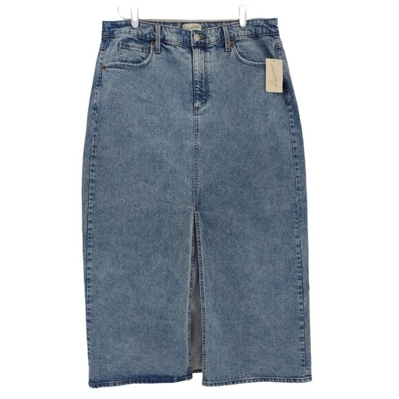 Universal Thread High-Waisted Denim Skirt With Front Slit Size 17 Light Wash - Picture 1 of 10